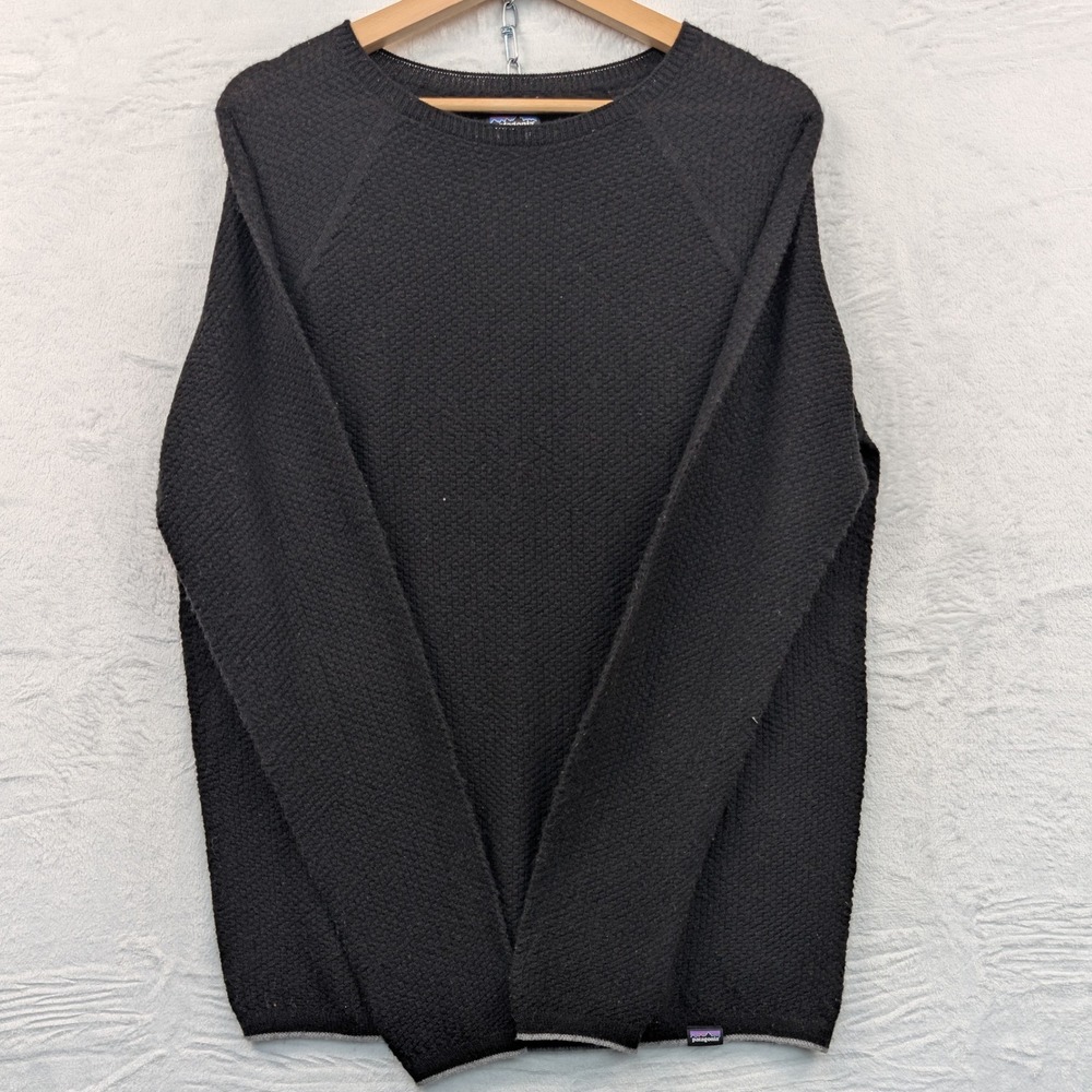 Patagonia Sweater Men's Large Black Capilene Air Crew Outdoor Hiking Minimalist